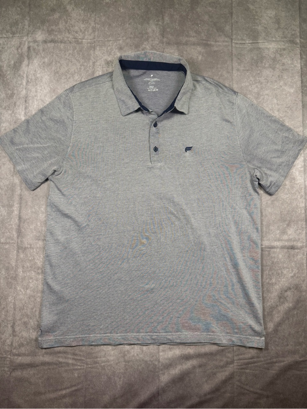 Fabletics Men's Heather Gray Polo with Contrast Collar Trim